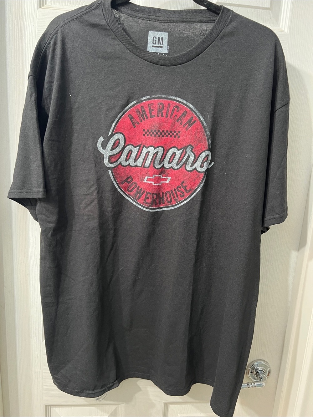 Hybrid Apparel Black Tee with Red Camaro Emblem Size XL